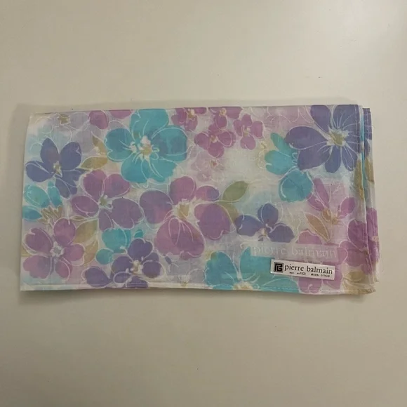 Pierre Balmain Floral Cotton Handkerchief - Picture 6 of 8